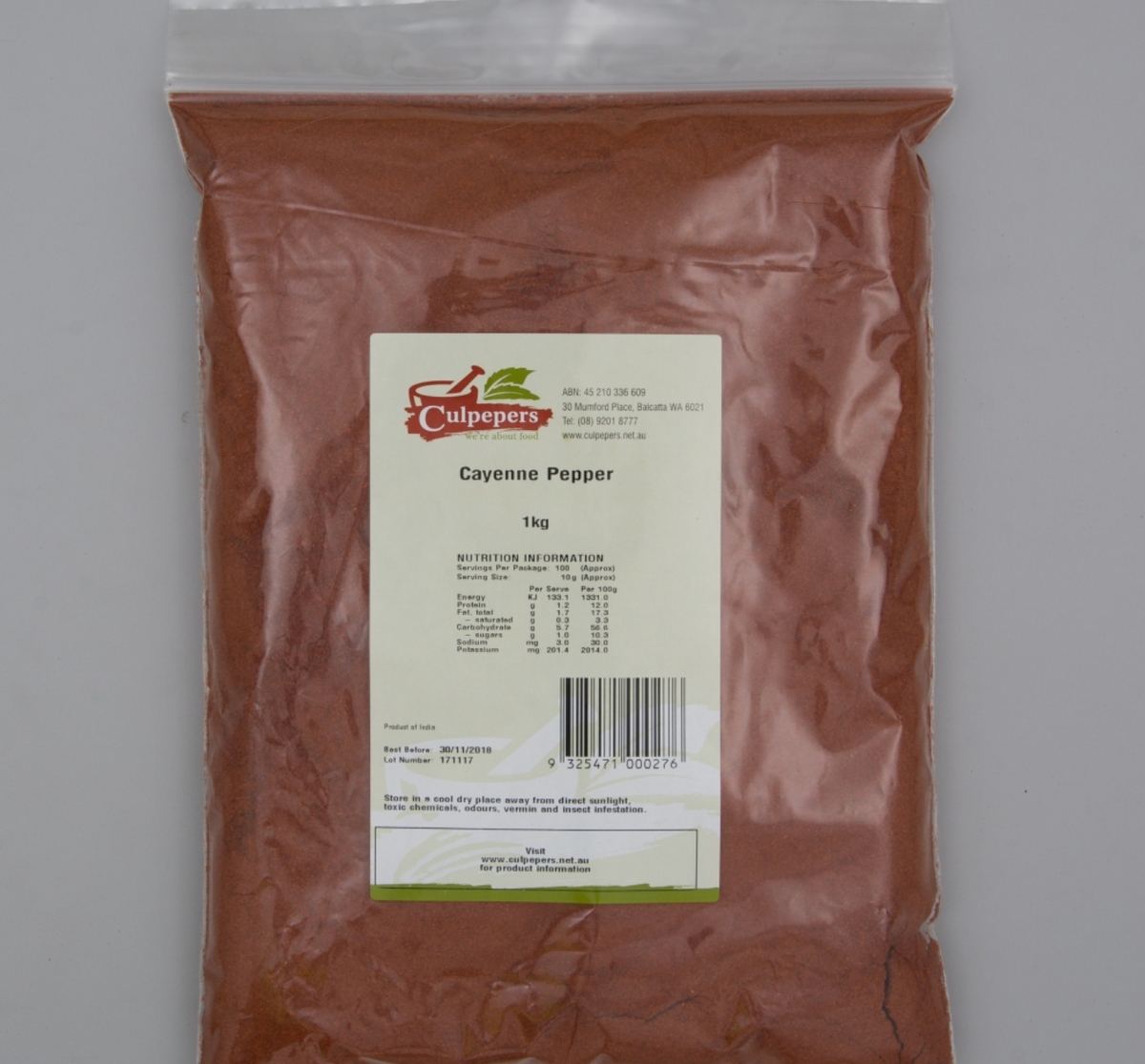 Culpepers Cayenne Pepper 1kg – Johnsons Food Services